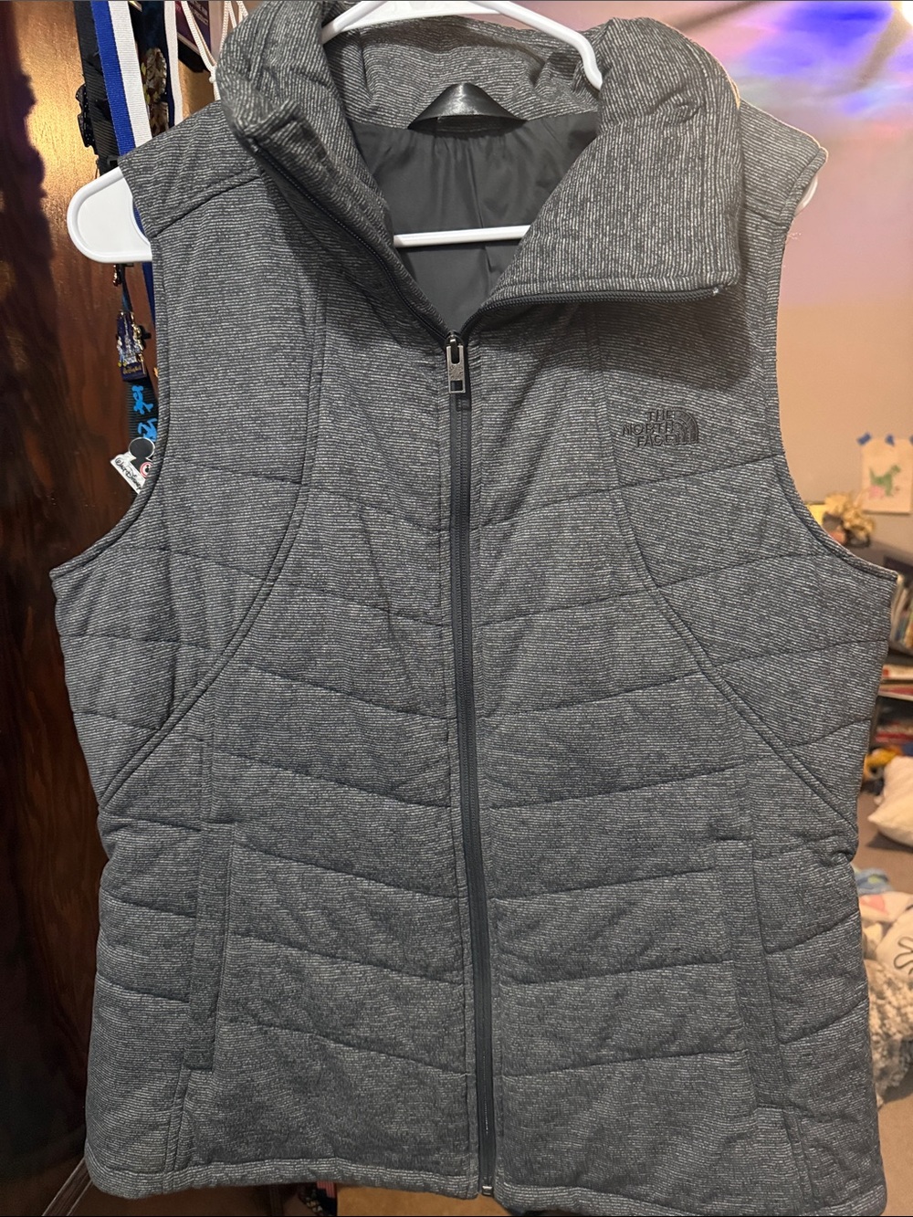 The North Face Women's Heather Gray Quilted Vest